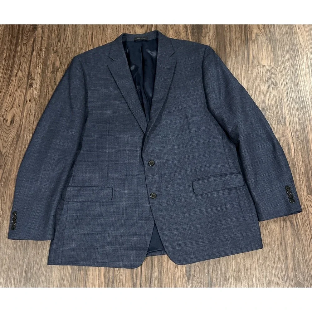 LRL Ralph Lauren Black Label Blazer  Men's Size 48L Color Blue Plaid